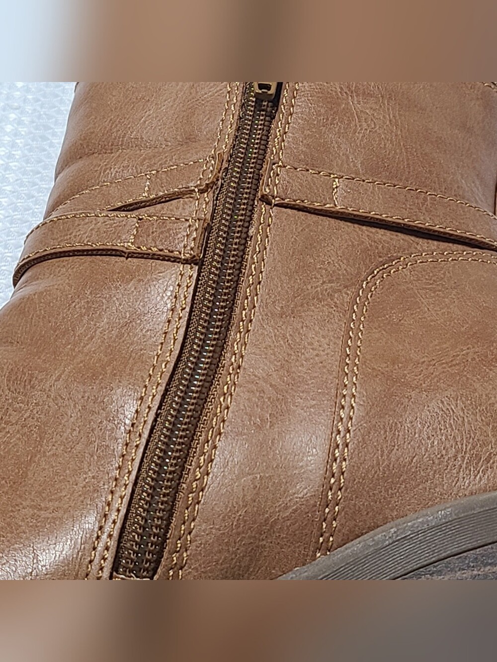 FRYE AND CO. Audrey Brown Leather Strap Ankle Booties with Side Zip Moto Riding - Picture 13 of 15